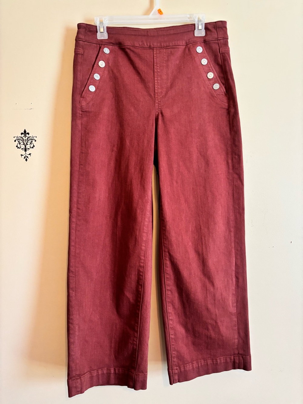 Chicos jeans wide leg cropped size 6 Chicos size 0.5 - Picture 2 of 6